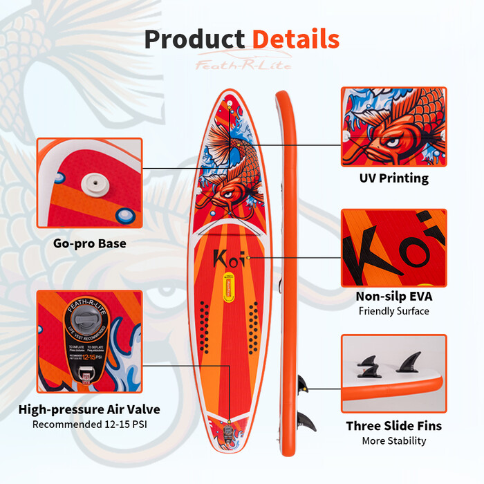 Planche de surf gonflable 11'6" - Sup Koi Orange - Suisse