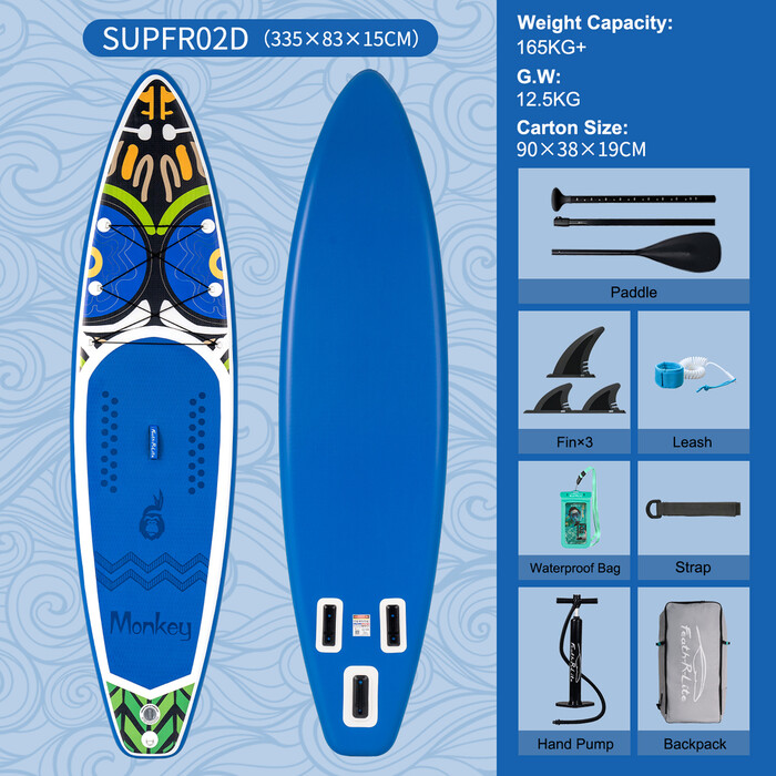 Planche de surf gonflable 11' - Singe Bleu - Suisse