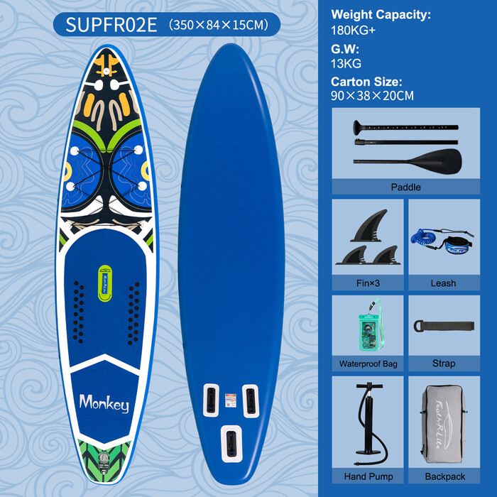 Planche de surf gonflable 11'6" - Singe Bleu - Suisse