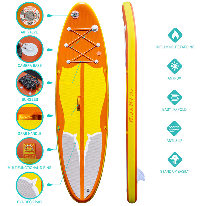 Tavola da surf gonfiabile Paddle Board 11' - Arancione - Svizzera