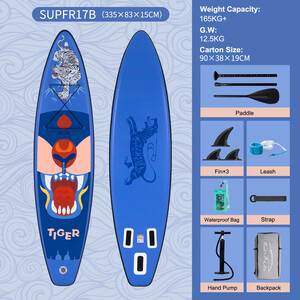 Planche de surf gonflable 11' - Tigre Bleu - Suisse